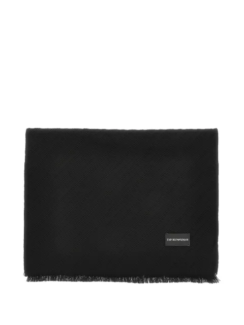 Emporio Armani diagonal-weave fringed scarf