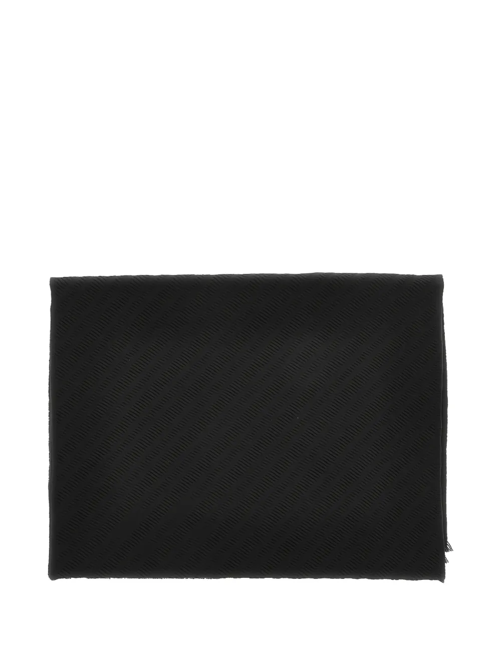 Emporio Armani Geweven sjaal met franje Zwart