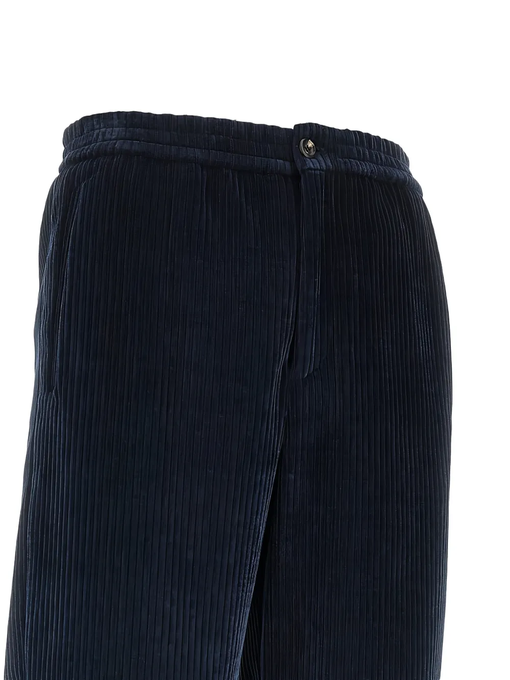 Emporio Armani Geribbelde broek met fluwelen effect Blauw