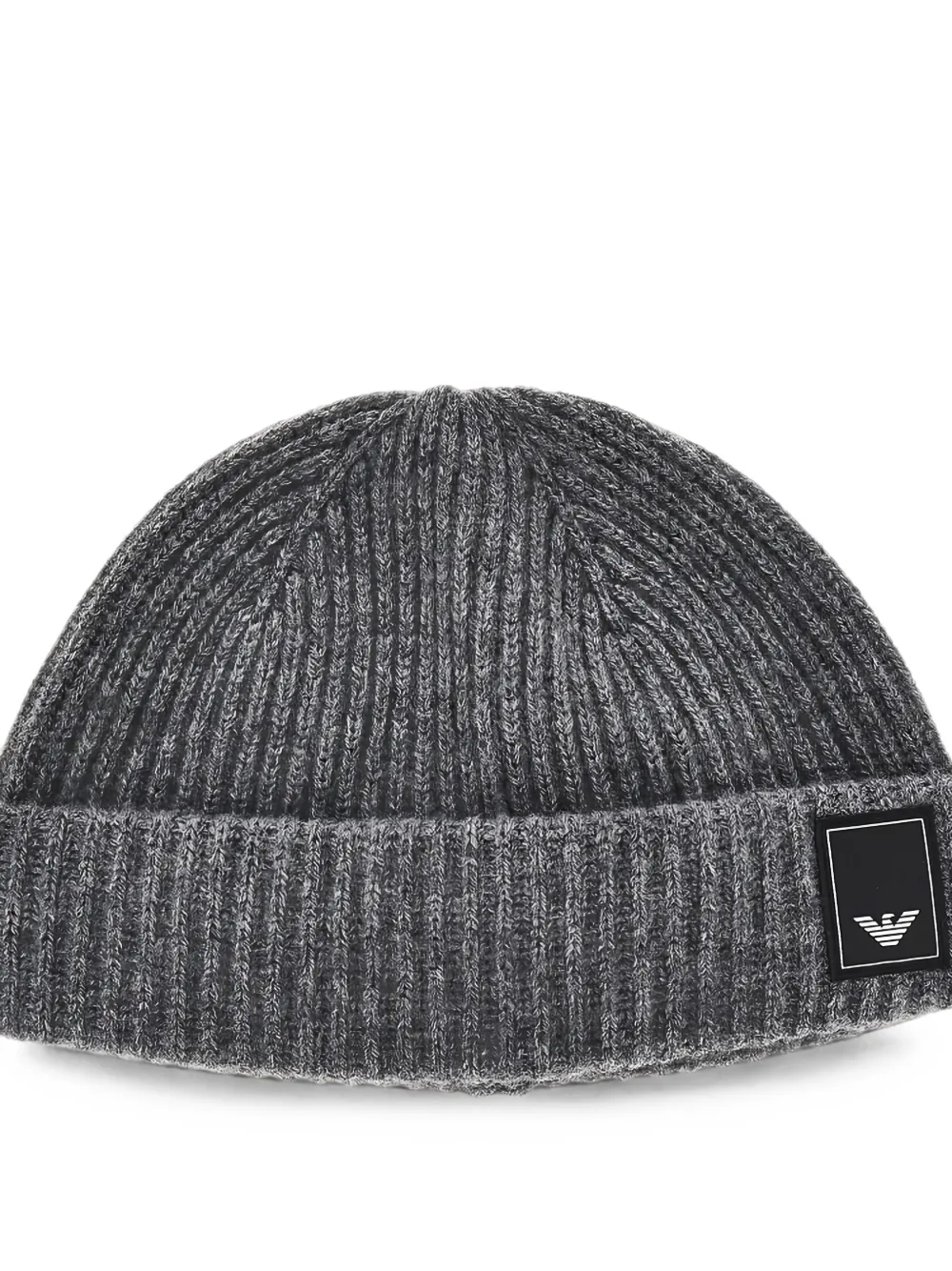 Emporio Armani ribbed-knit beanie hat Grijs