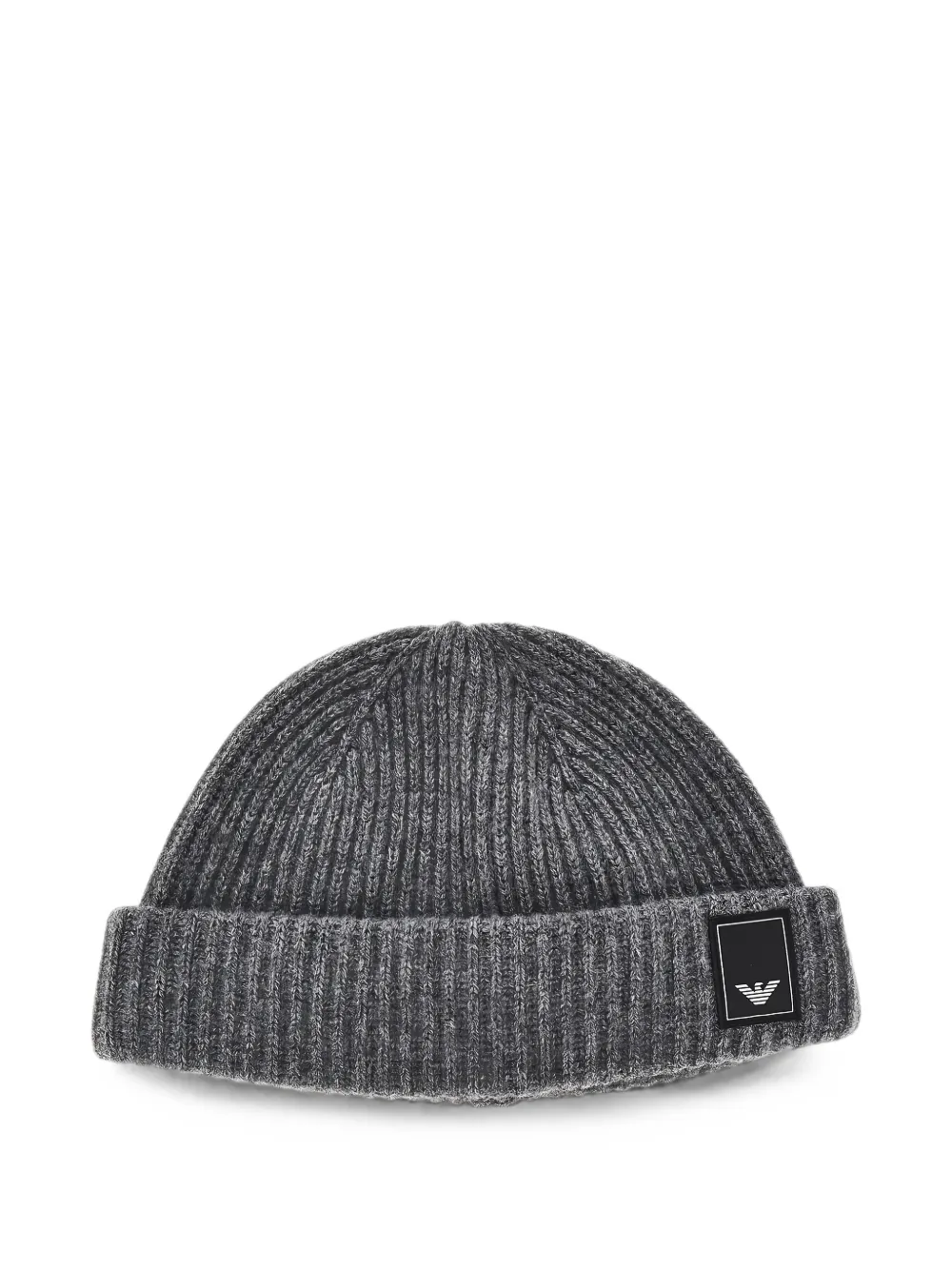 Emporio Armani ribbed-knit beanie hat Grijs