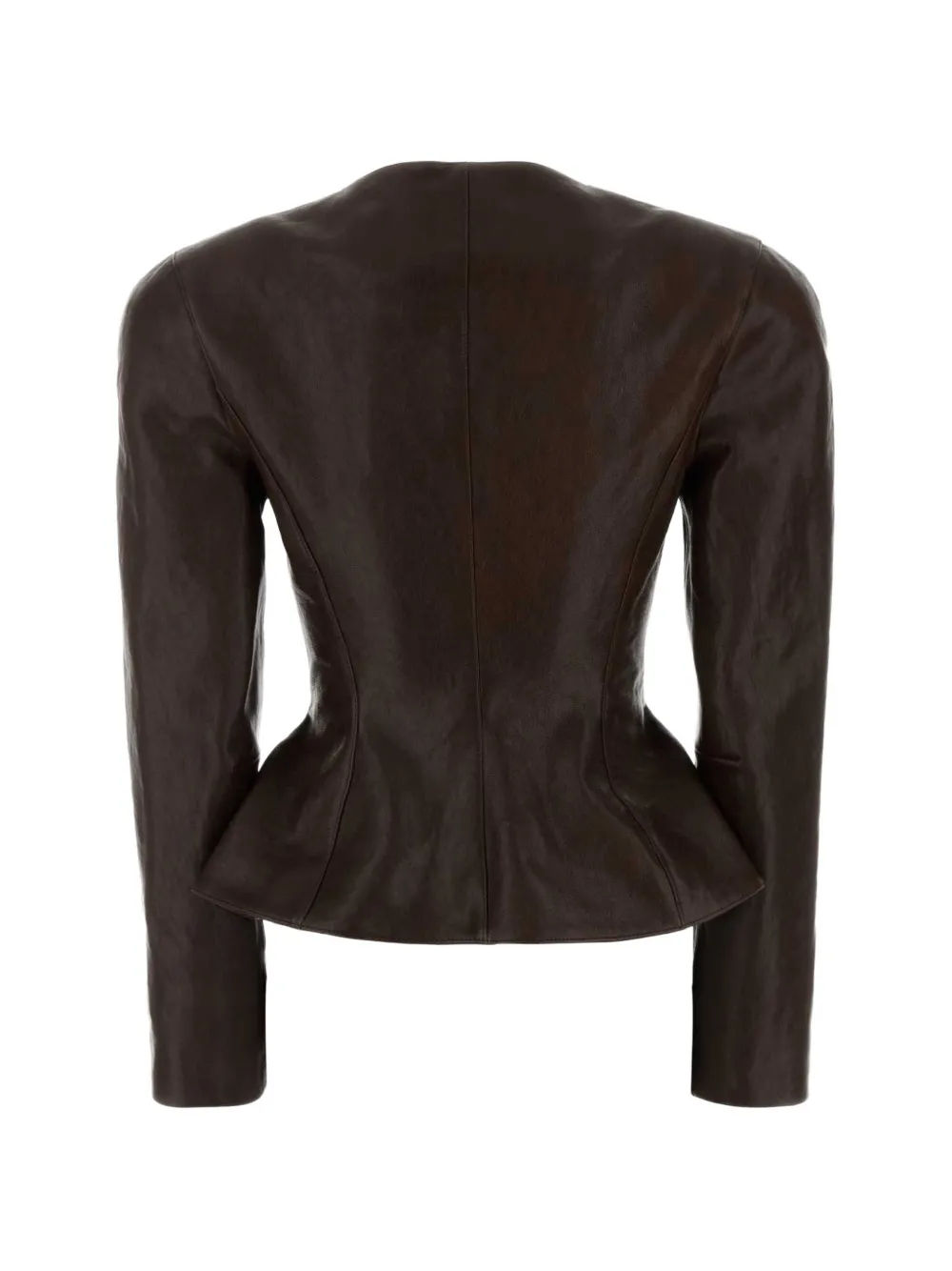 Magda Butrym peplum-hem leather jacket Bruin