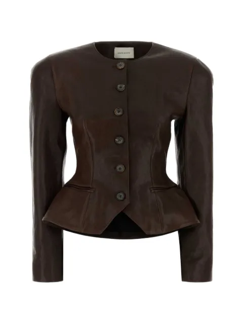 Magda Butrym peplum-hem leather jacket