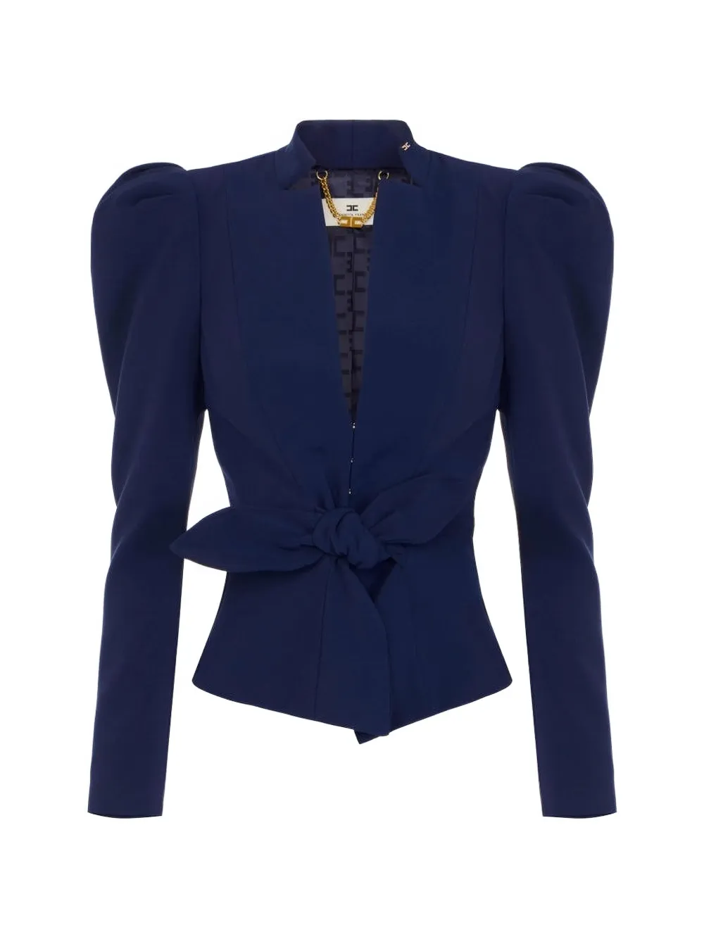 Elisabetta Franchi Lightweight Crêpe Jacket With Bow In 블루