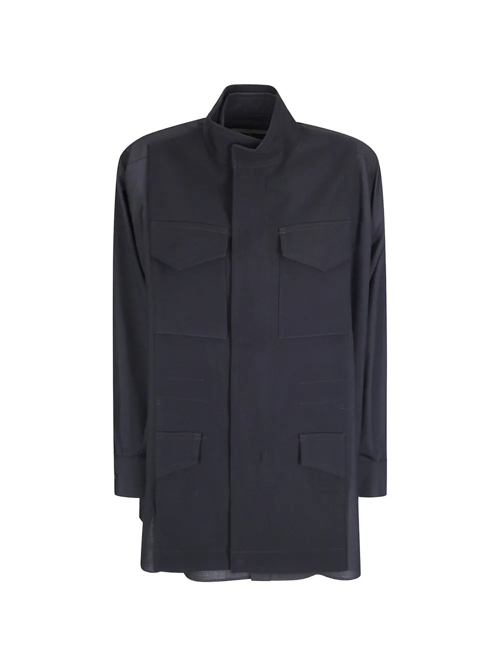 sacai Suiting crepe-satin shirt