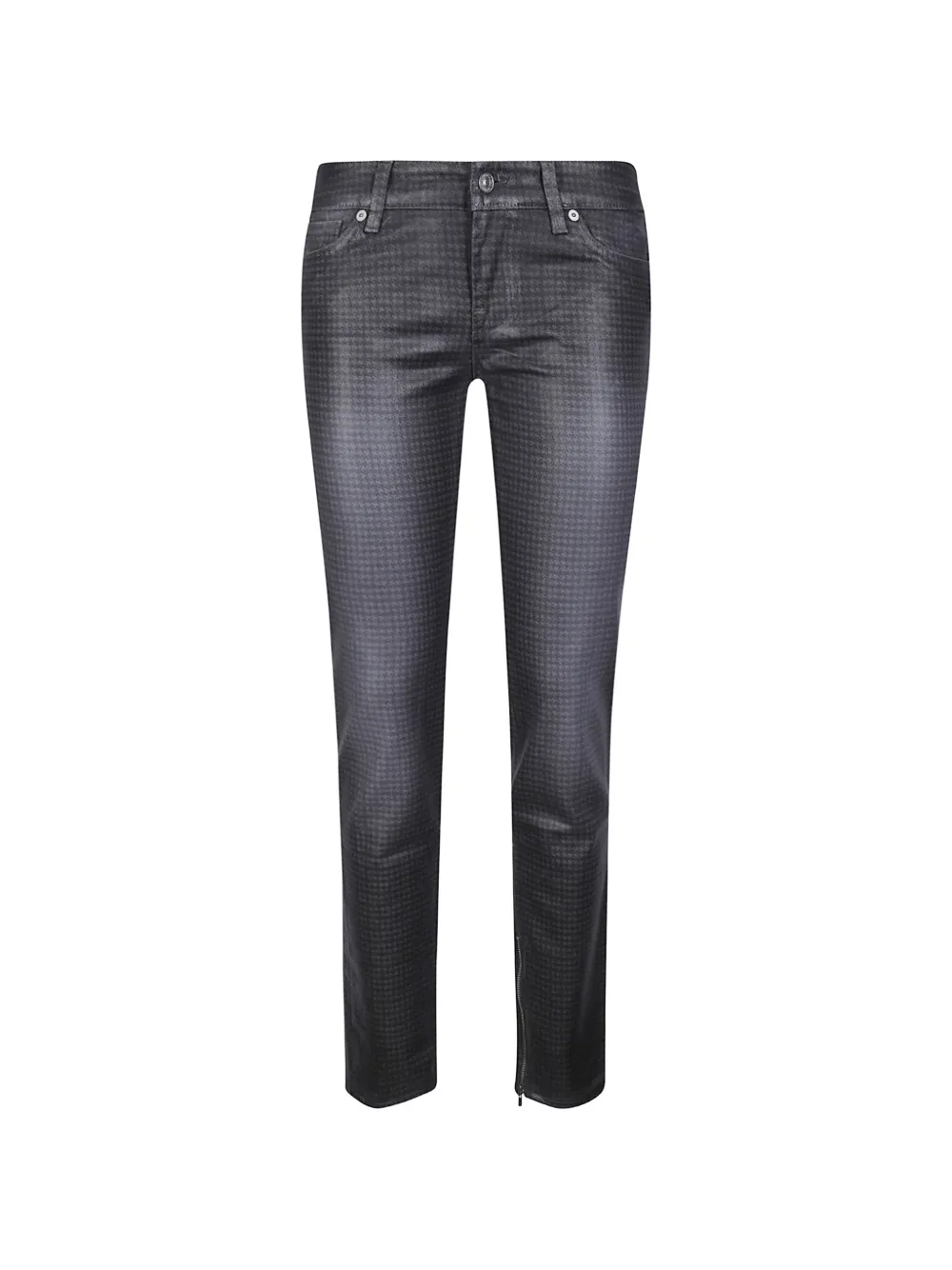 7 For All Mankind houndstooth-print skinny jeans - Grigio
