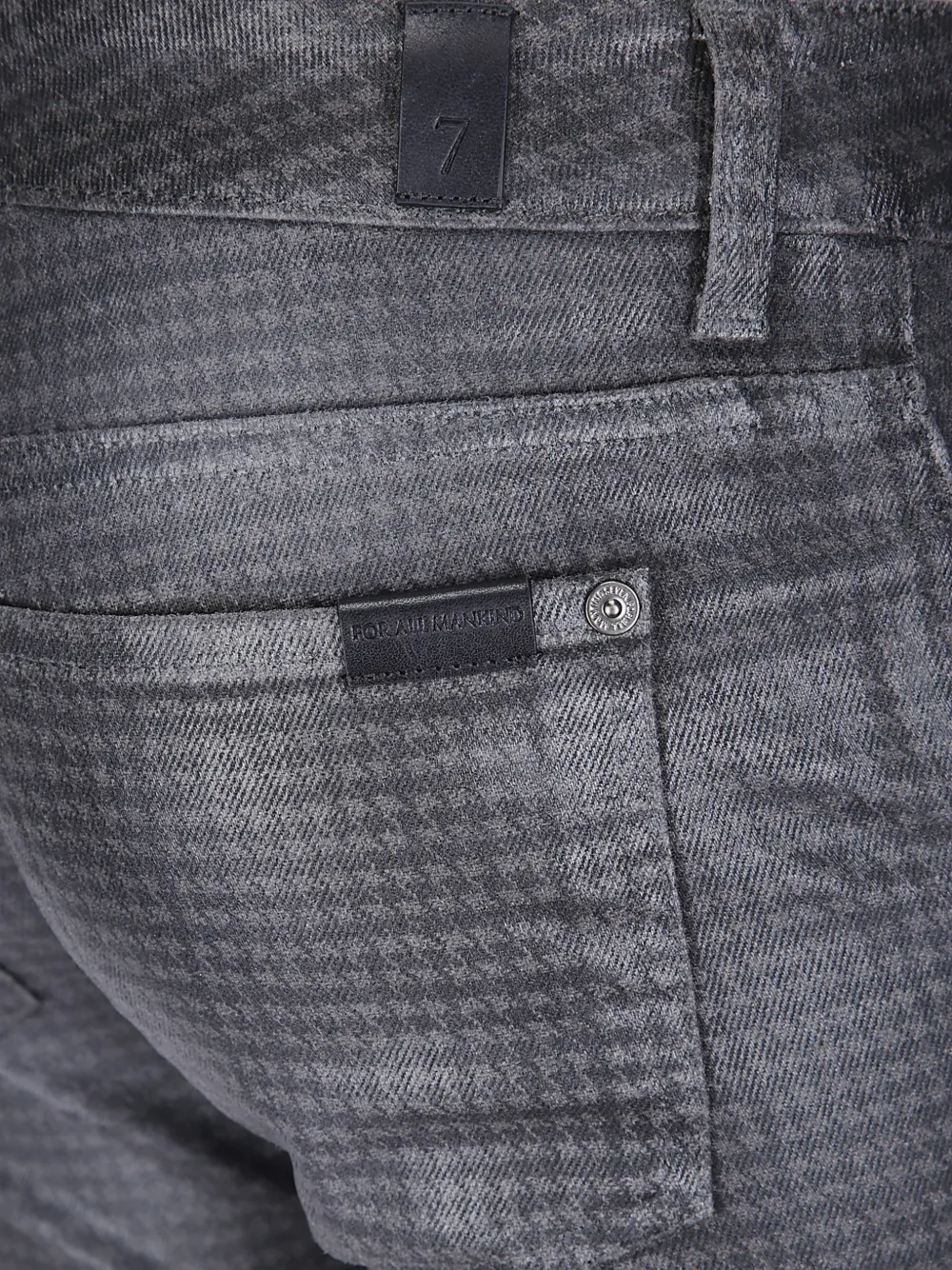 7 For All Mankind Park Slope broek met pied-de-poule print en rits Grijs
