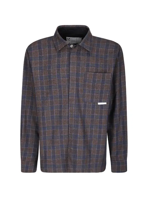 GR10K plaid snap-button overshirt