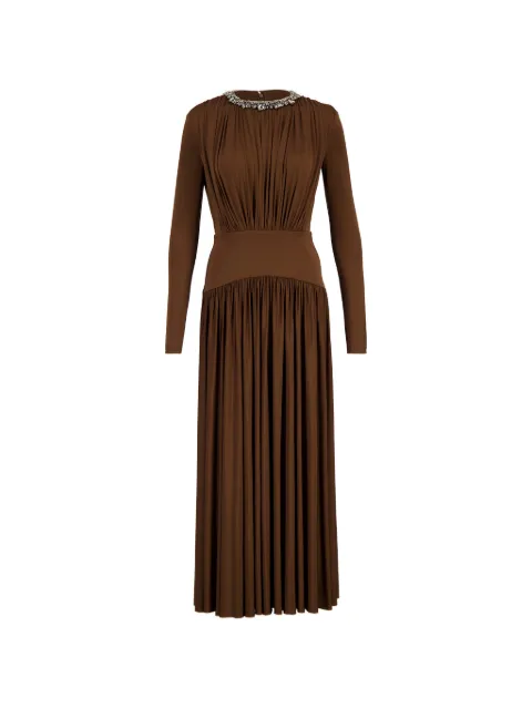 Roland Mouret crystal-embellished gathered dress