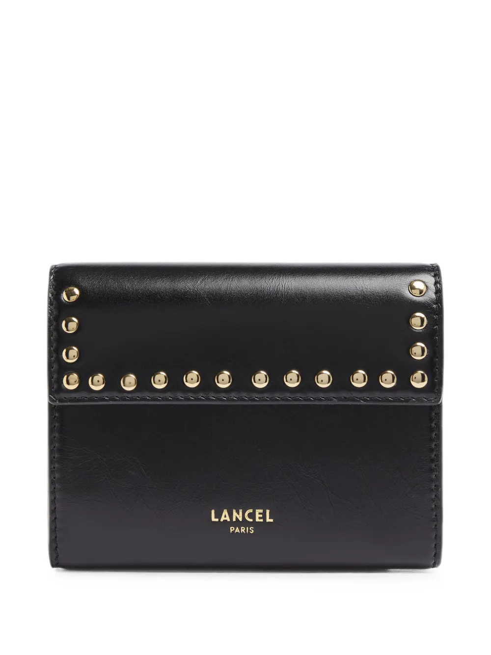 Lancel studded leather flap wallet - Nero