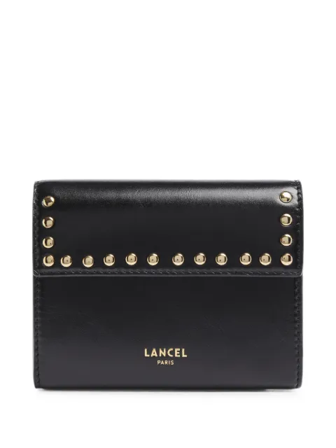 Lancel studded leather flap wallet