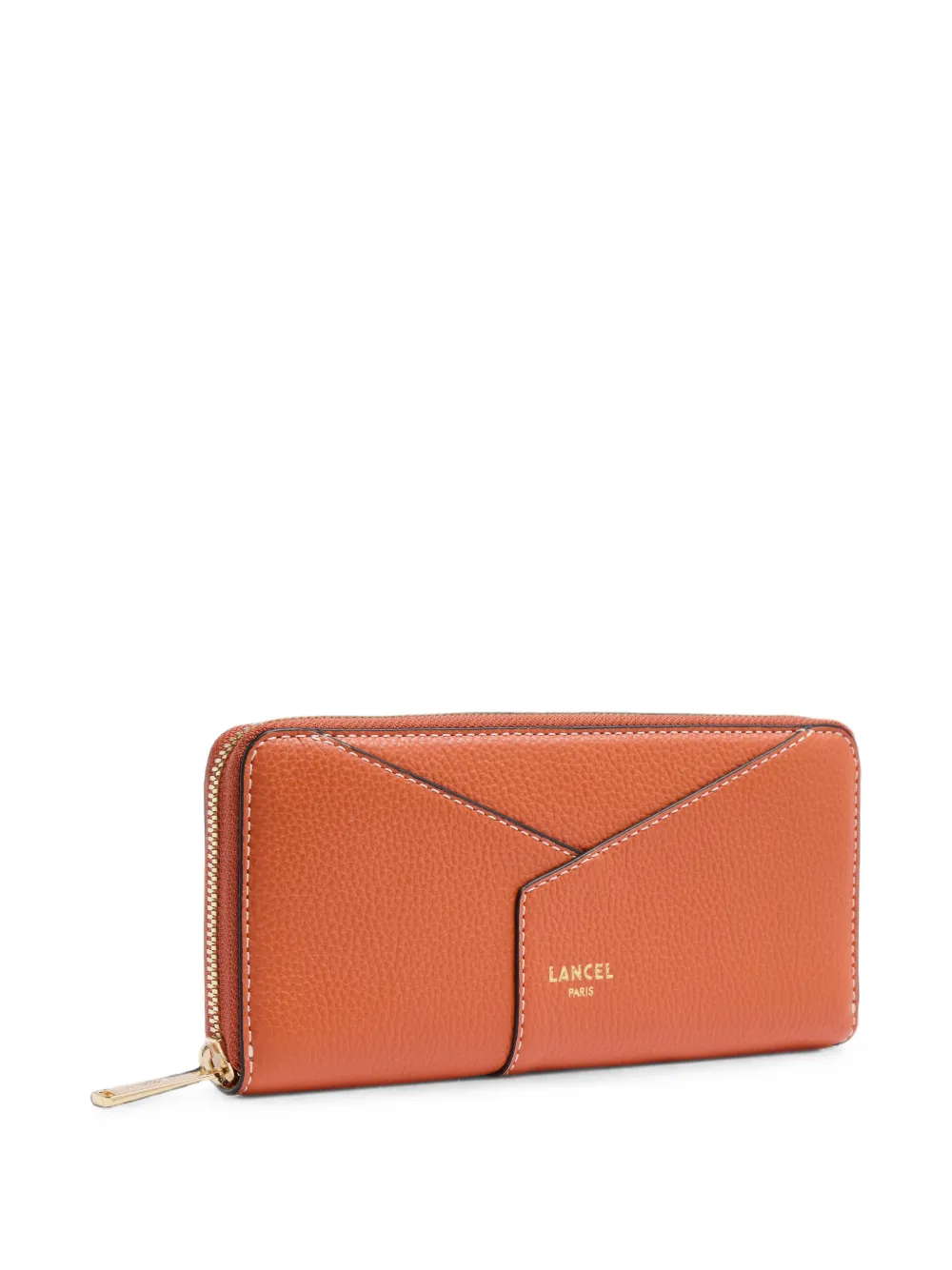 Lancel Enveloppe grained leather wallet Oranje