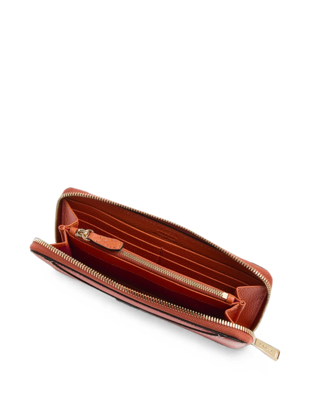 Lancel Enveloppe grained leather wallet Oranje