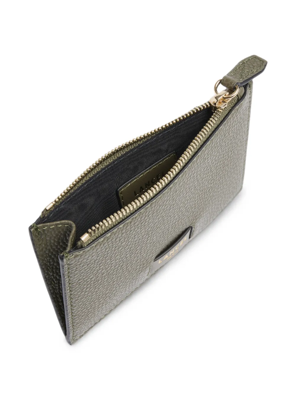 Lancel Ninon grained leather cardholder Groen