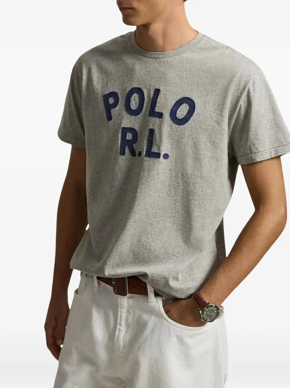 Polo Ralph Lauren T-shirt met logoprint met ronde hals Grijs