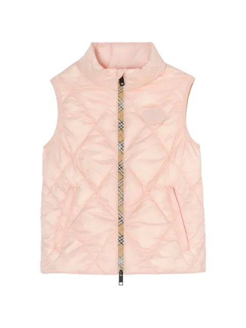 Burberry Kids check-tape quilted gilet