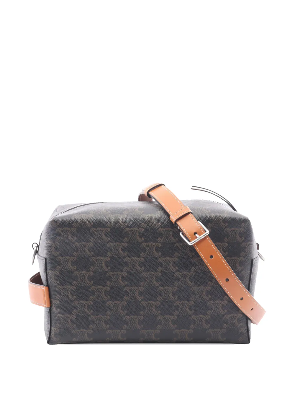 Celine Pre-Owned 2020-2026 Triomphe Coated Canvas Take Away crossbody bag - Nero