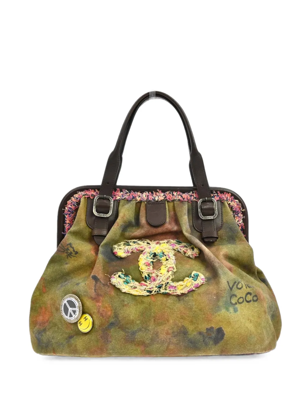 CHANEL Pre-Owned sac à main Graffiti On The Pavements (2015) - Vert CHANEL Pre-Owned sac à main Graffiti On The Pavements (2015) - Vert