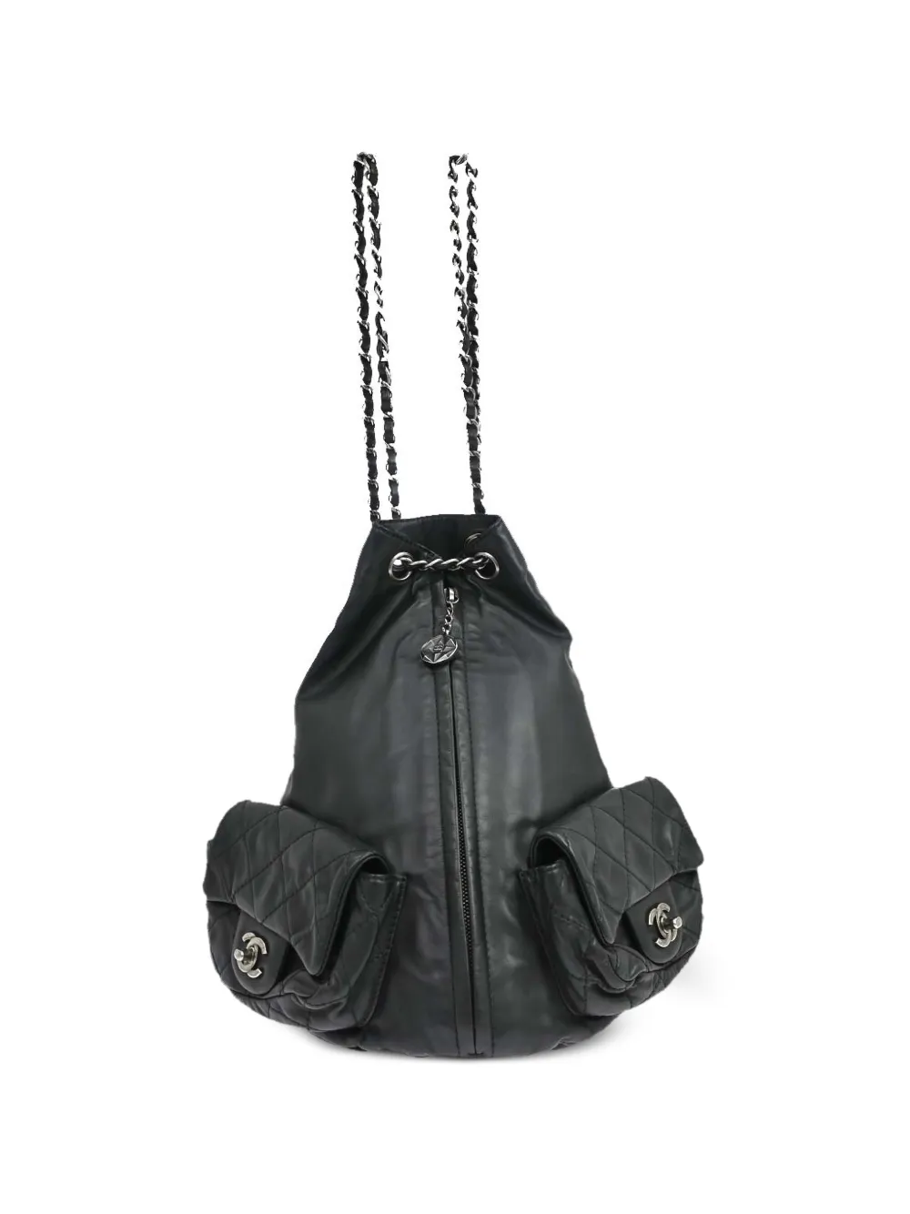 CHANEL Pre-Owned 2013 quilted CC backpack - Black