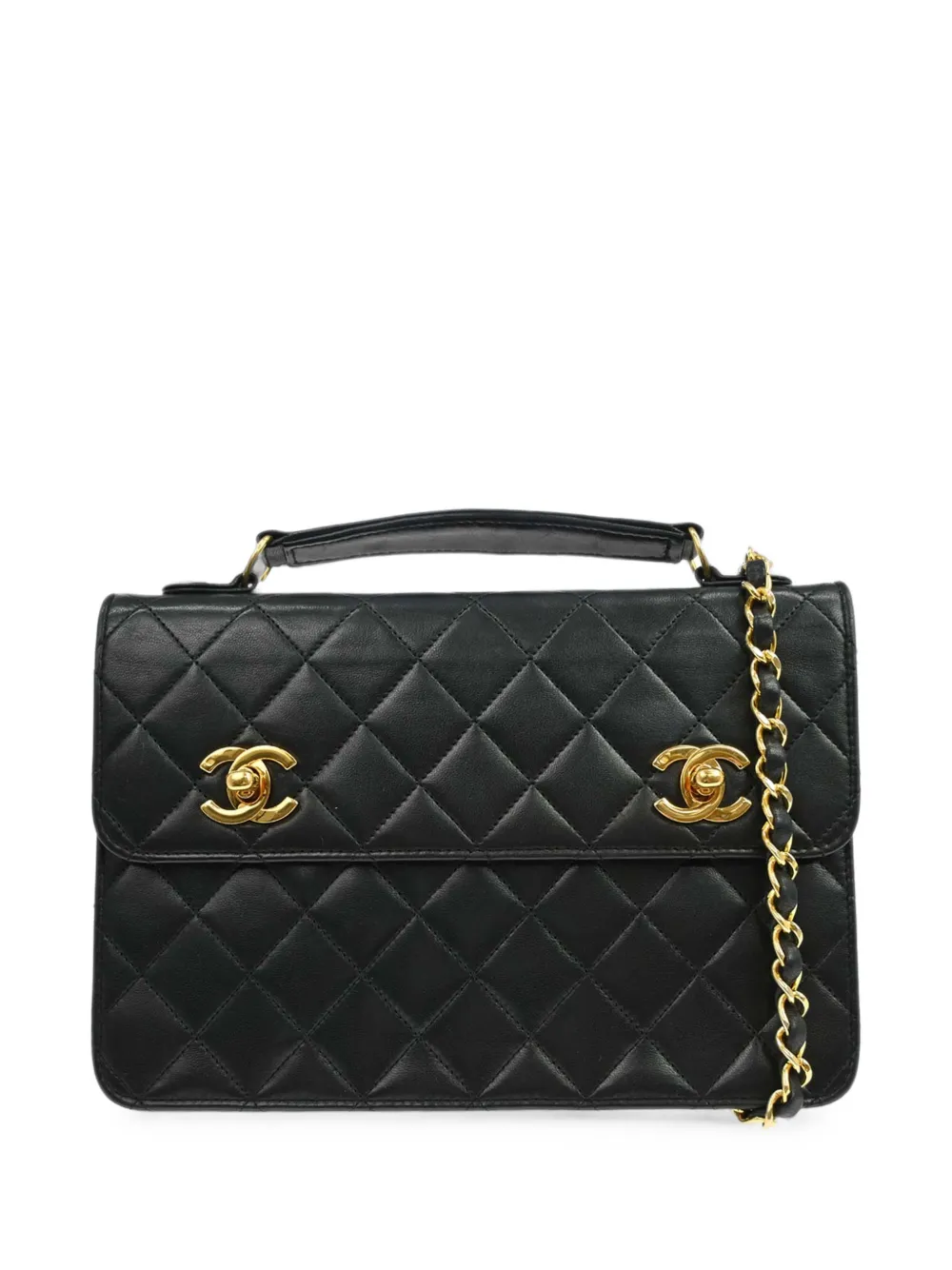 CHANEL Pre-Owned 1998 Double Turnlock shoulder bag - Nero