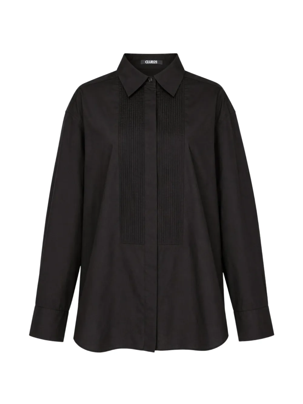 Club21 Collection Vera Pintuck-detail Shirt In Black