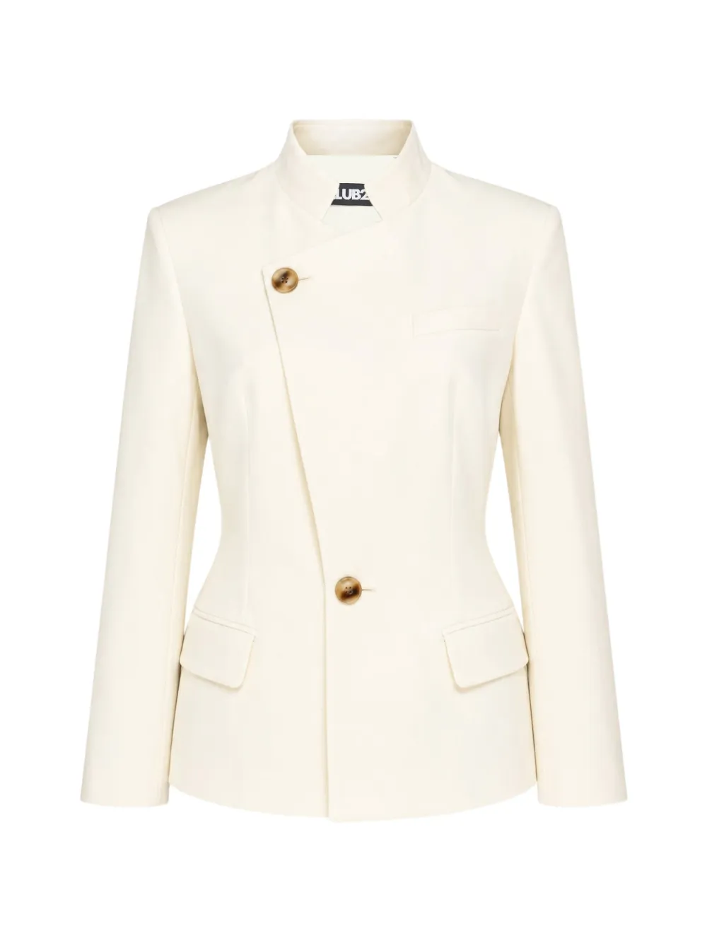 Club21 Collection Maeve Asymmetric-front Jacket In White