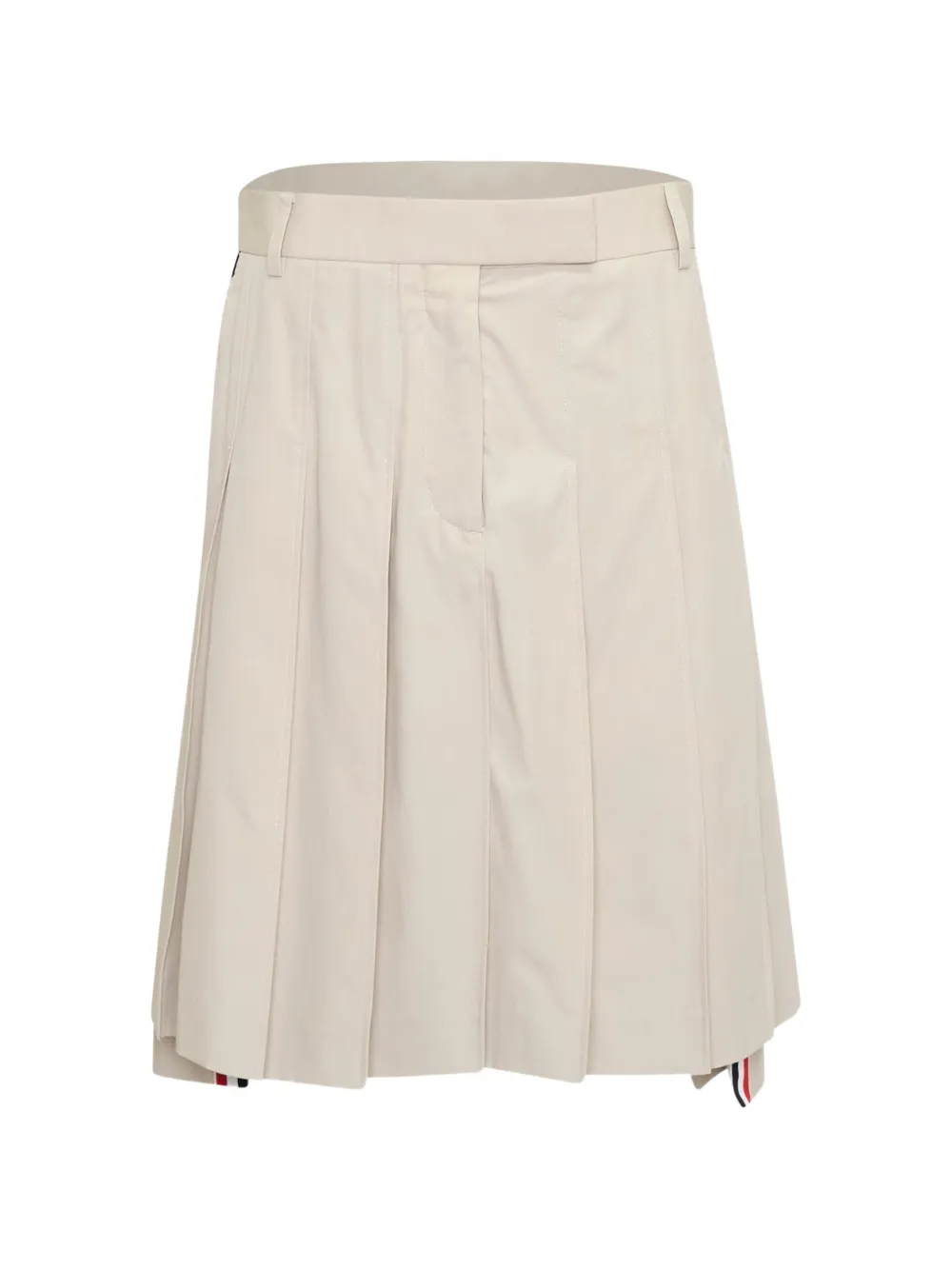 Thom Browne Cotton Suiting Pleated Skirt In 뉴트럴