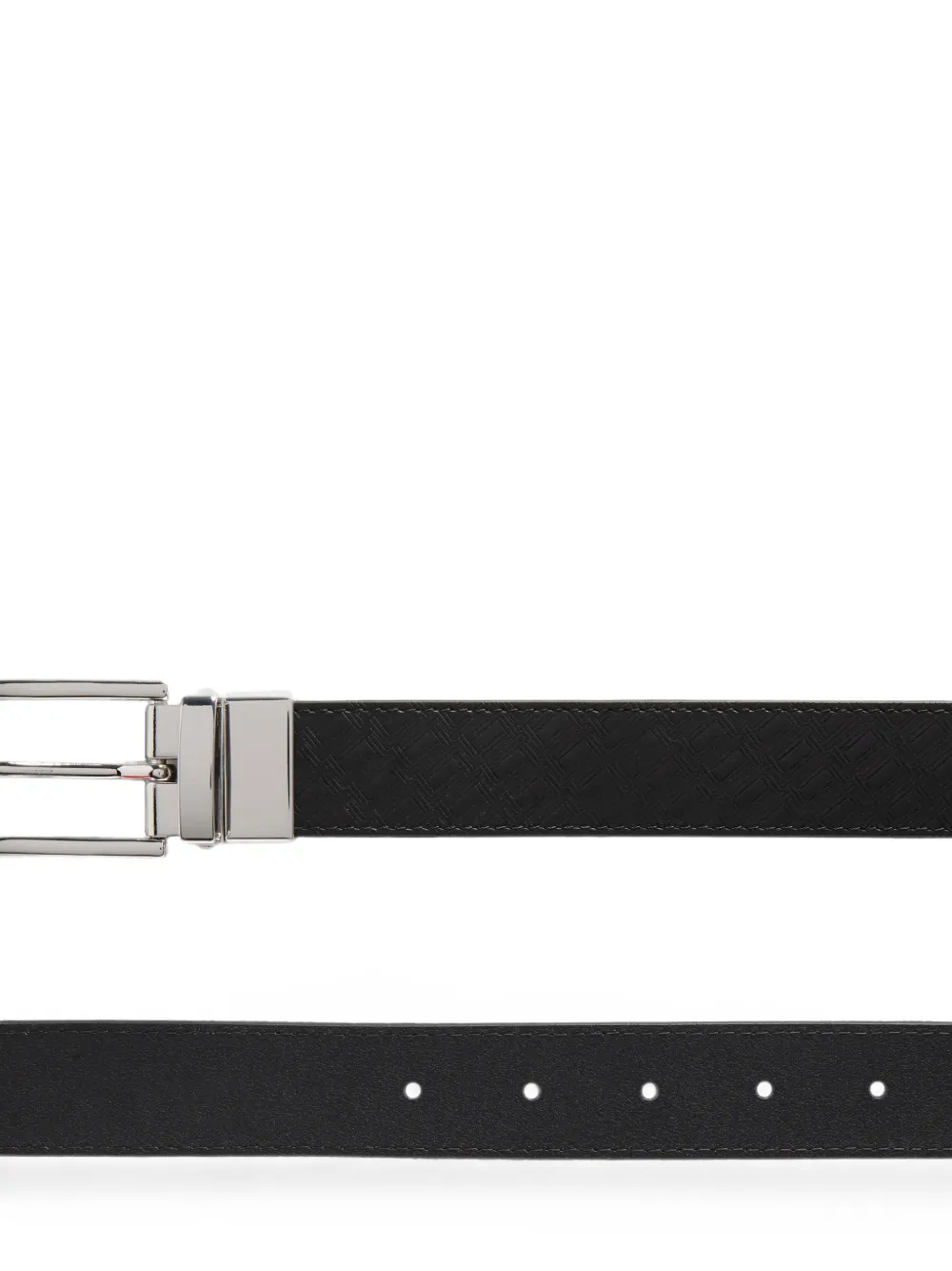 Lancel Leren riem met monogram-reliëf Zwart