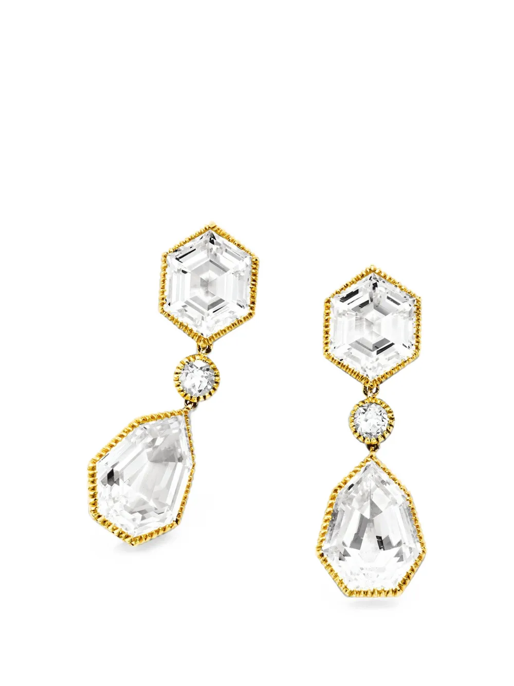 VERDURA Byzantine white-topaz pendant earrings - Oro