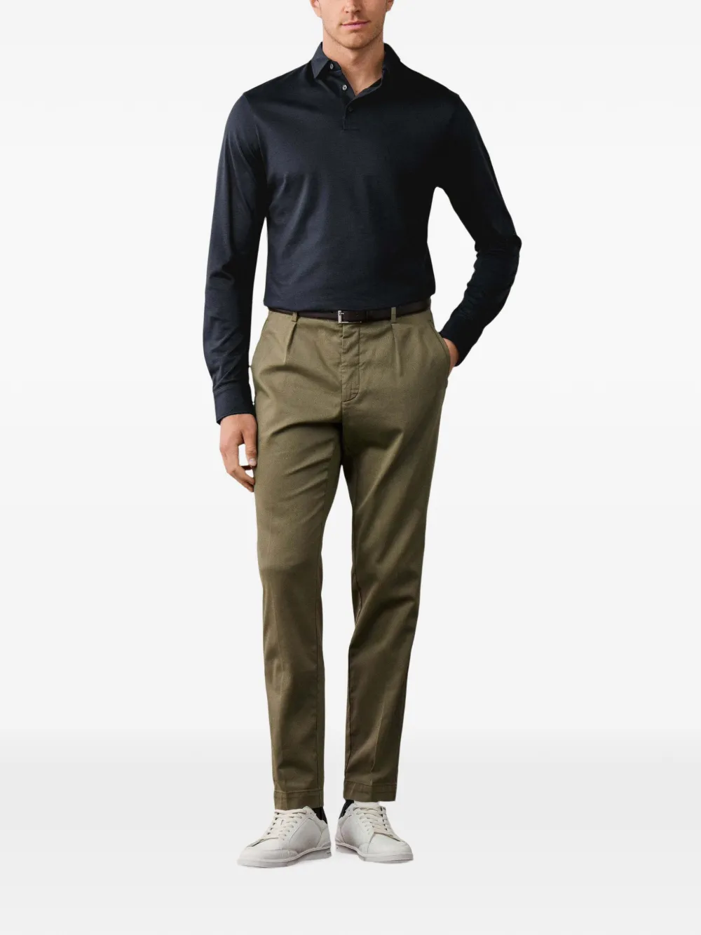 Hackett London Poloshirt met lange mouwen Blauw