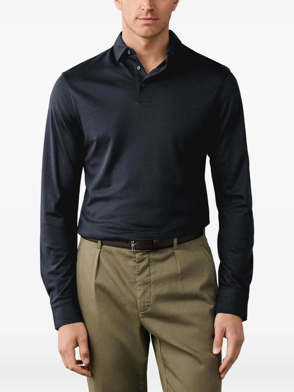 Hackett London Poloshirt met lange mouwen Blauw