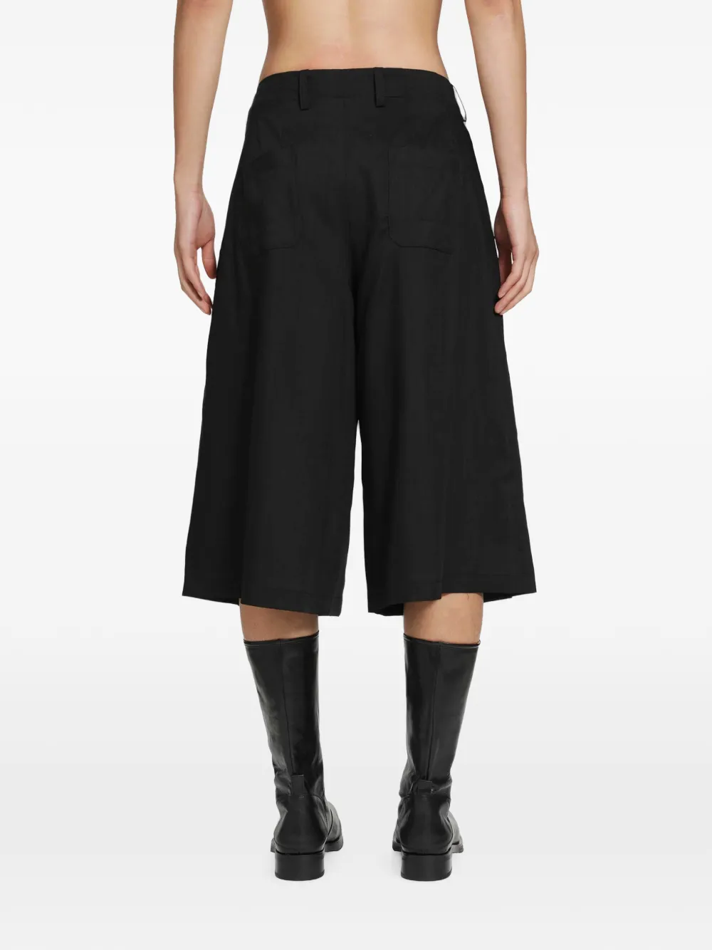 OUR LEGACY Split geplooide shorts Zwart