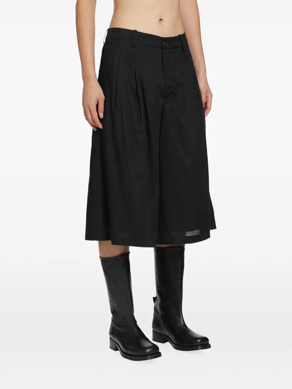 OUR LEGACY Split geplooide shorts Zwart