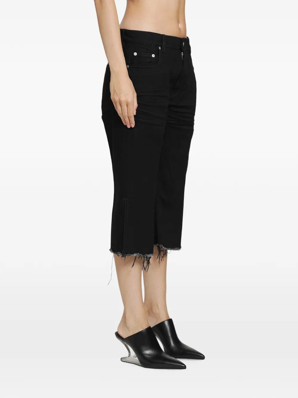 Rick Owens Bolan jeans met franje zoom Zwart