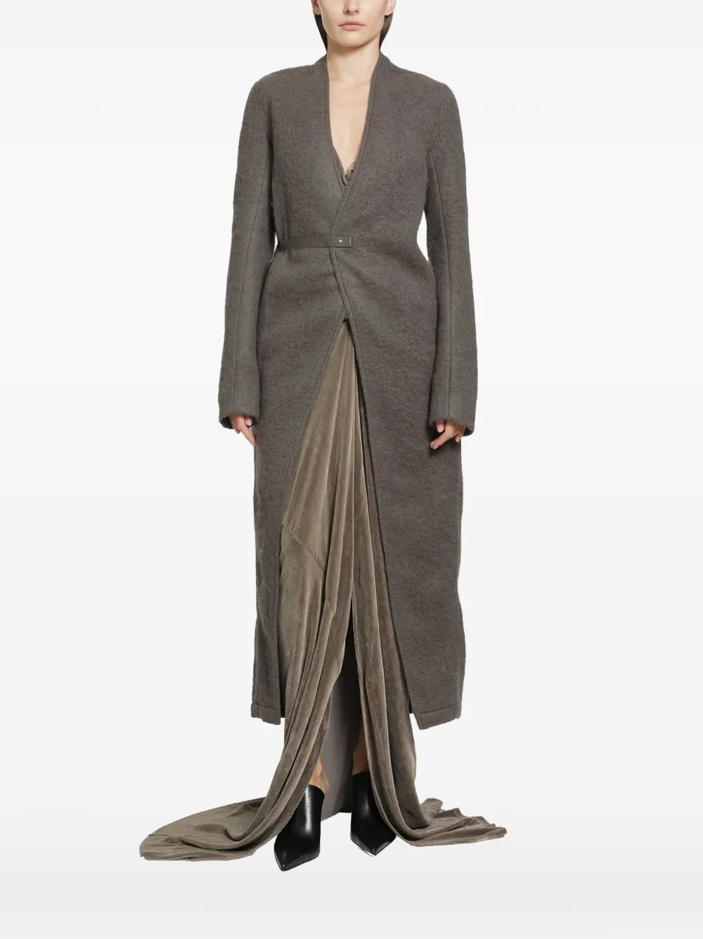 Rick Owens Tower Lab belted coat - Grigio
