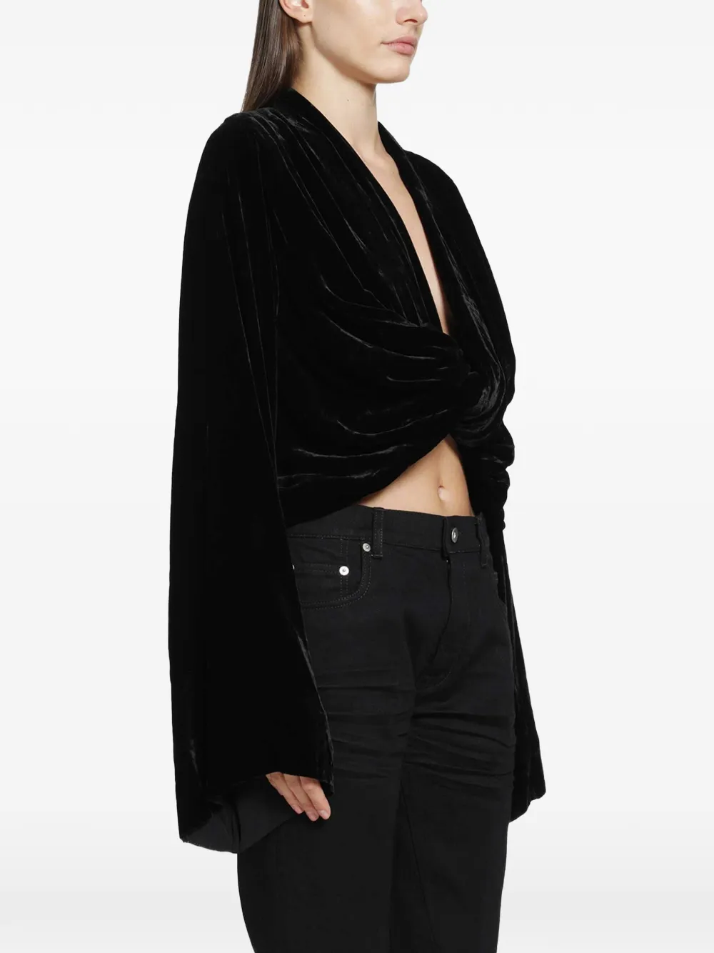 Rick Owens Top met geknoopt detail Zwart