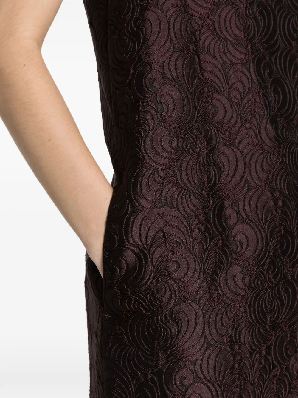 'S Max Mara cotton-blend princess-line jacquard dress plum Paars