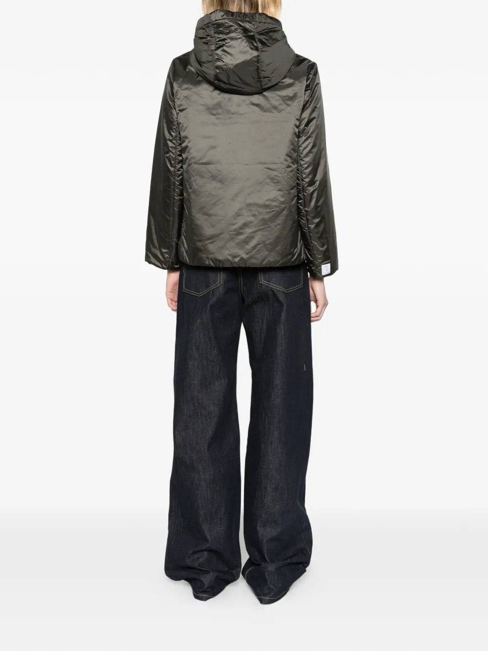 Max Mara padded water-repellent hooded jacket kaki Groen