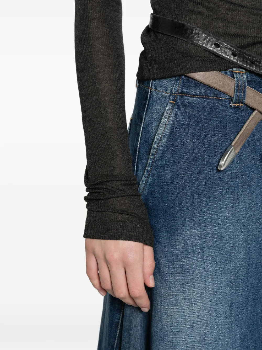 JW Anderson long-sleeve crew-neckline top in charcoal melange Grijs