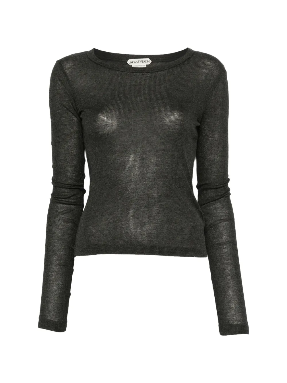JW Anderson long-sleeve crew-neckline top in charcoal melange - Grau