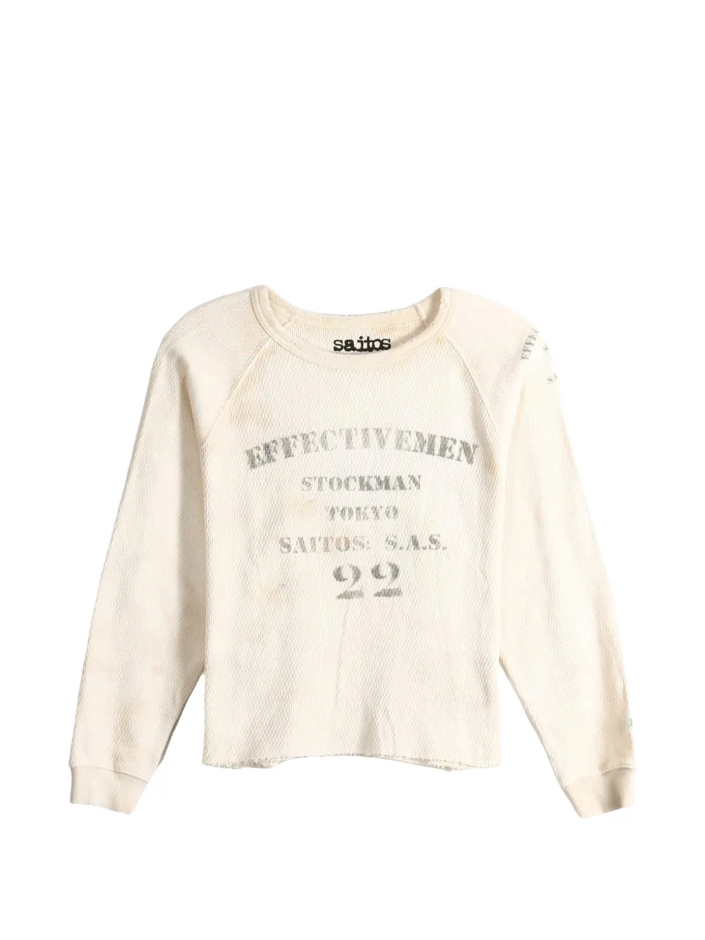 SAITOS Stockman Tokyo waffle-knit long-sleeve T-shirt