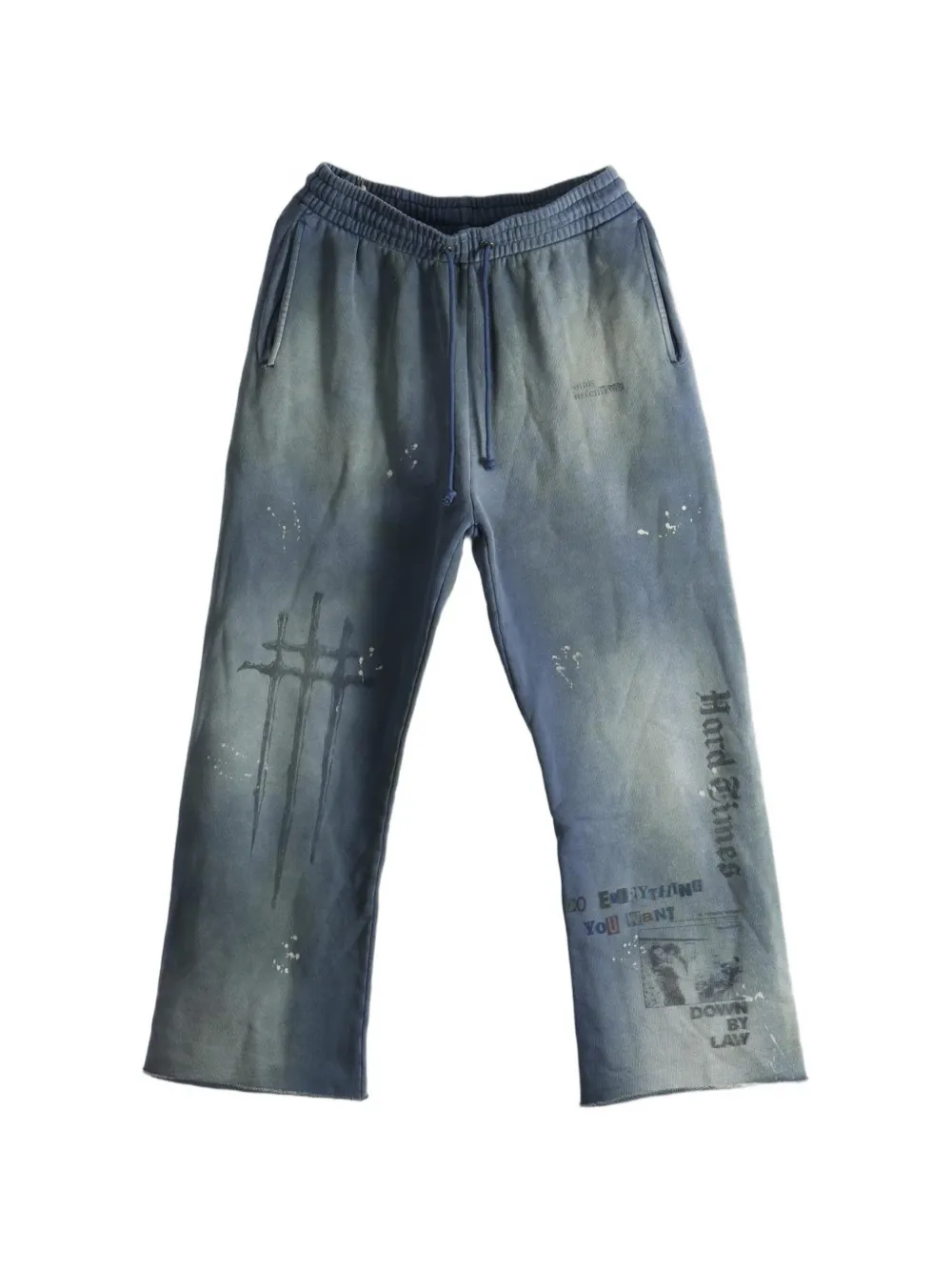 SAITOS graphic-print drawstring track pants
