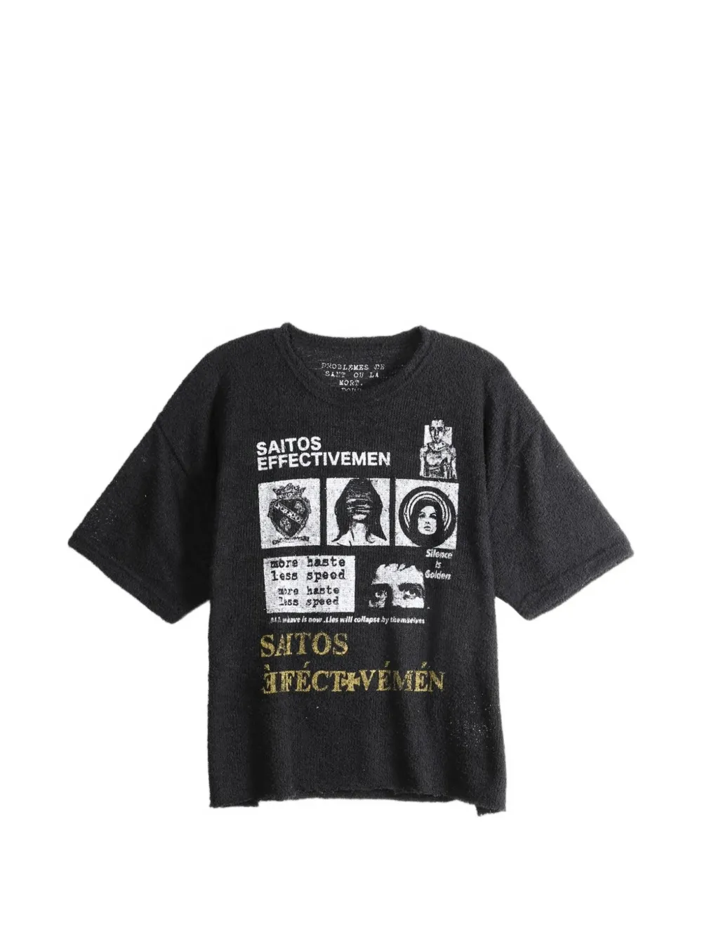 Saitos Graphic-print Terry-cloth T-shirt In Black