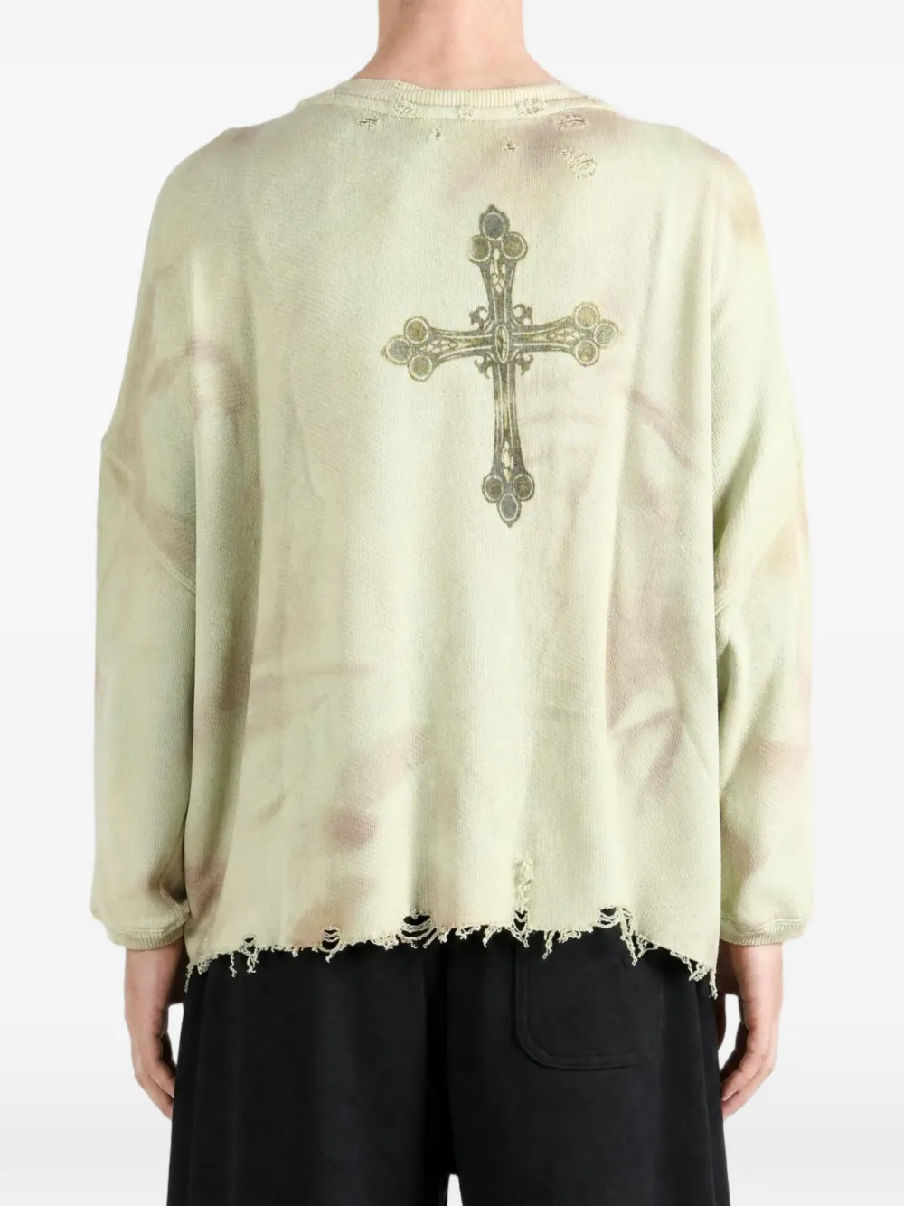 Saitos Flower-patch Distressed Sweatshirt In Multi