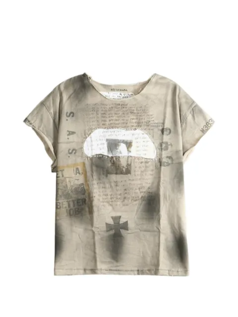 SAITOS graphic-print distressed T-shirt
