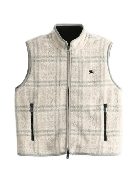 Burberry check wool cashmere-blend fleece gilet