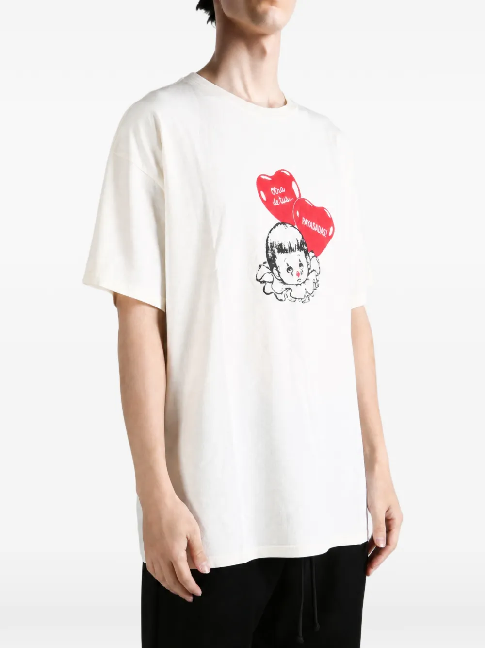 Willy Chavarria Payasadas! T-shirt met grafische print Beige