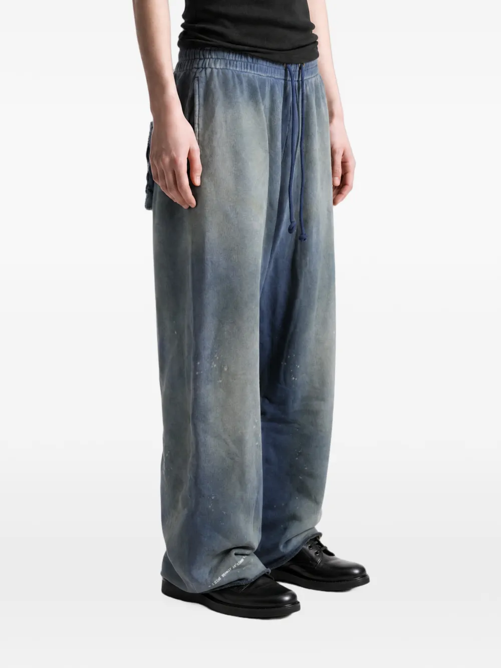 Saitos Nirva Washed-effect Track Pants In Blue