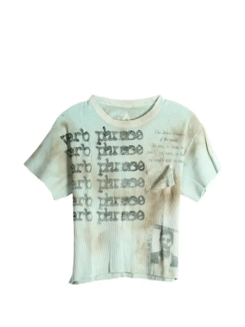 SAITOS Verb Phrase waffle-knit T-shirt
