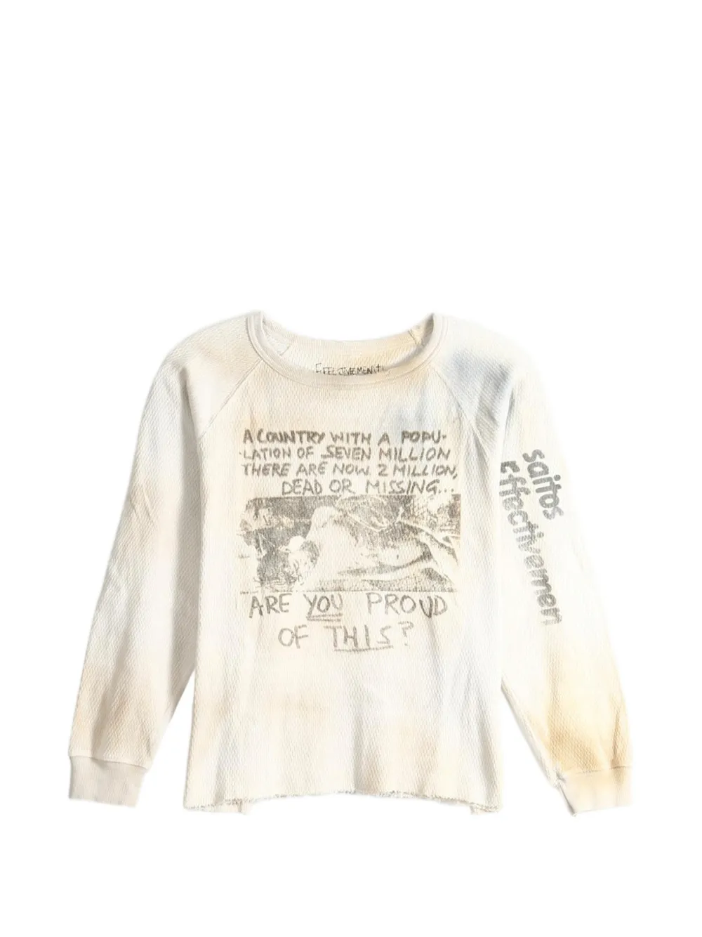 SAITOS Are You Proud? waffle-knit long-sleeve T-shirt